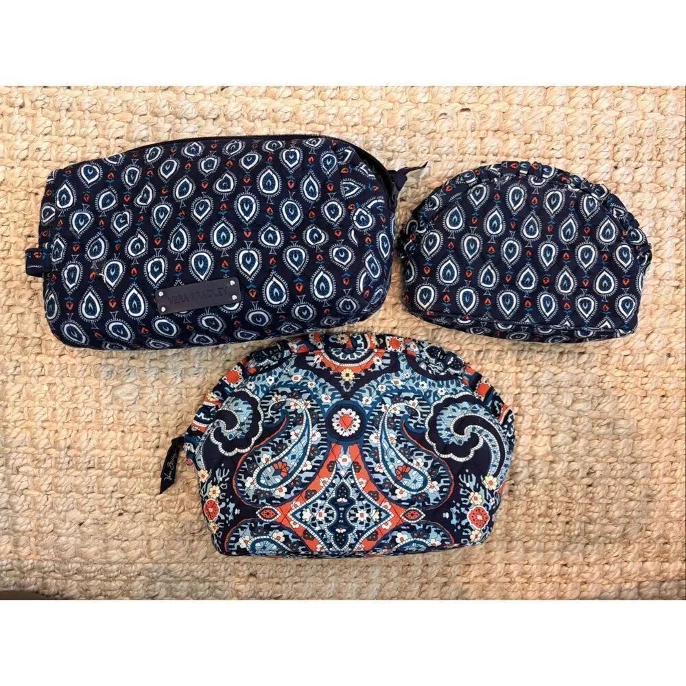 Bundle of (3) Vera Bradley cosmetic bags. $89